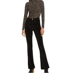 nwot VERONICA BEARD Jeans Pants women 28/6 Black Velour ”Beverly-Skinny-Flare”
